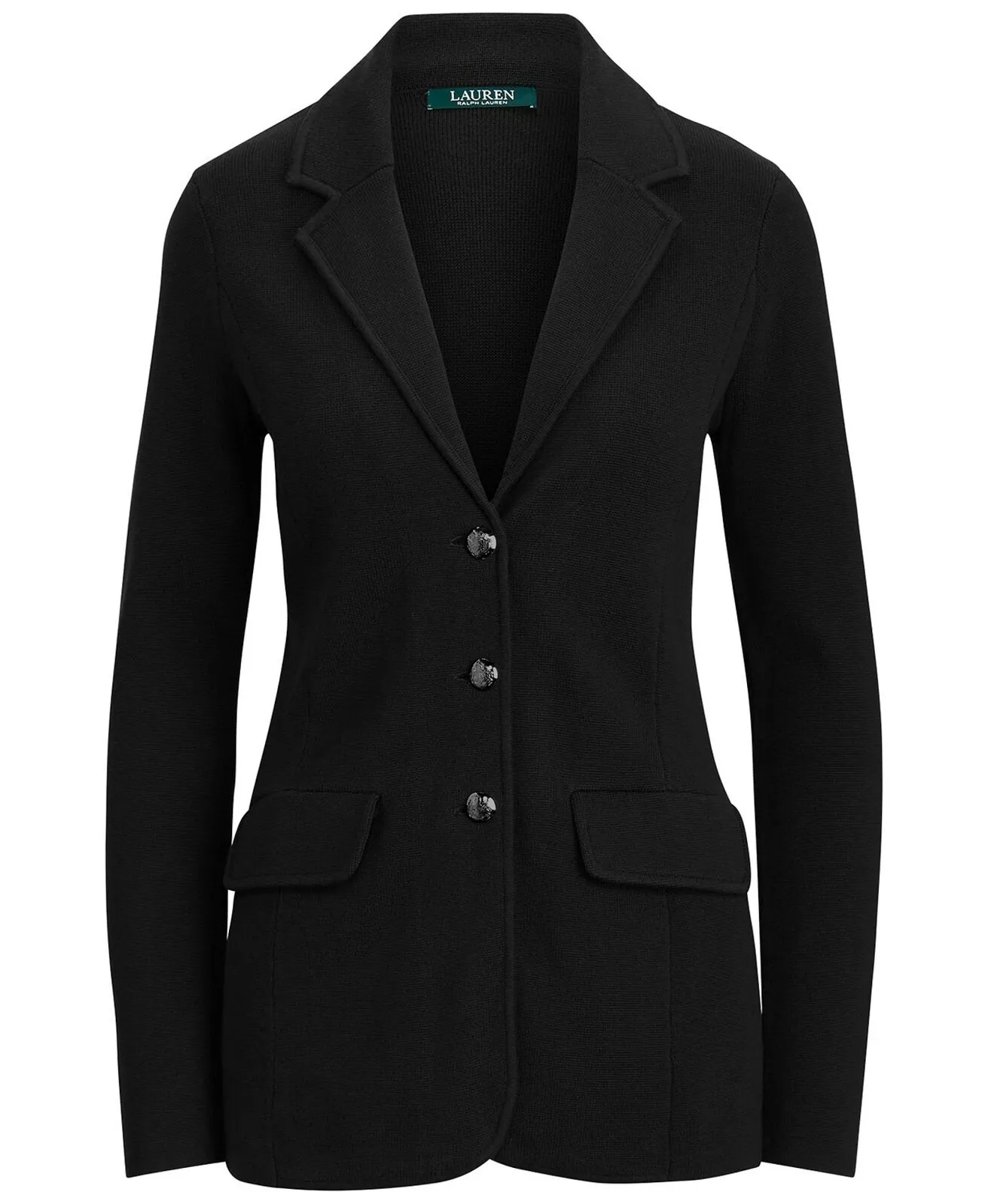 Lauren by Ralph Lauren Women's Petite Cotton Blazer Black PM