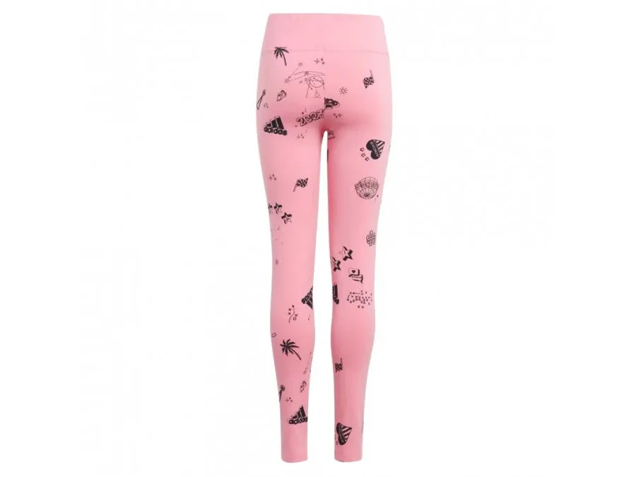LEGGINGS BIMBA ADIDAS PANTALONE BAMBINA JUNIOR INFANT ROSA