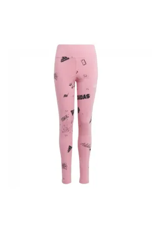 LEGGINGS BIMBA ADIDAS PANTALONE BAMBINA JUNIOR INFANT ROSA