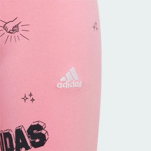 LEGGINGS BIMBA ADIDAS PANTALONE BAMBINA JUNIOR INFANT ROSA