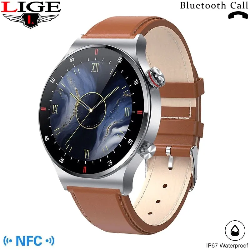 LIGE Bluetooth Call Smart Watches NFC Access Control Sports Fitness Tracker Watch Heart Rate Blood Pressure Sleep Men Smartwatch