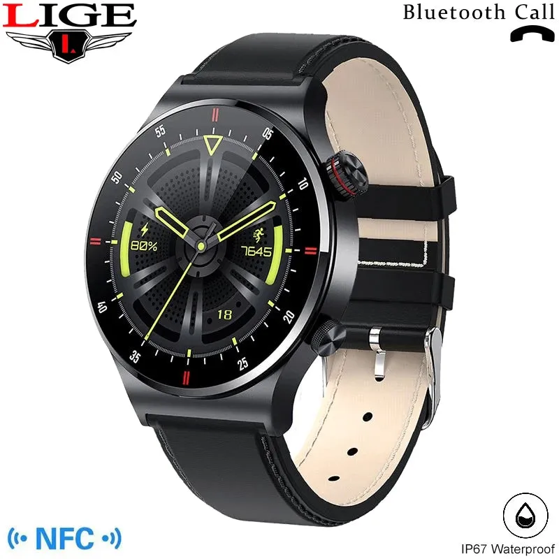 LIGE Bluetooth Call Smart Watches NFC Access Control Sports Fitness Tracker Watch Heart Rate Blood Pressure Sleep Men Smartwatch