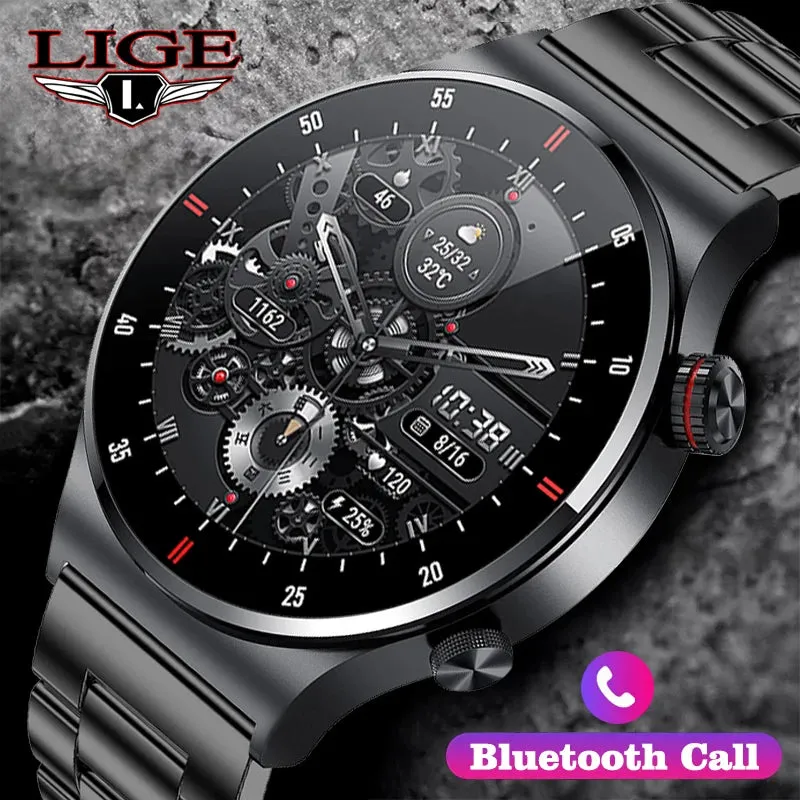 LIGE Bluetooth Call Smart Watches NFC Access Control Sports Fitness Tracker Watch Heart Rate Blood Pressure Sleep Men Smartwatch