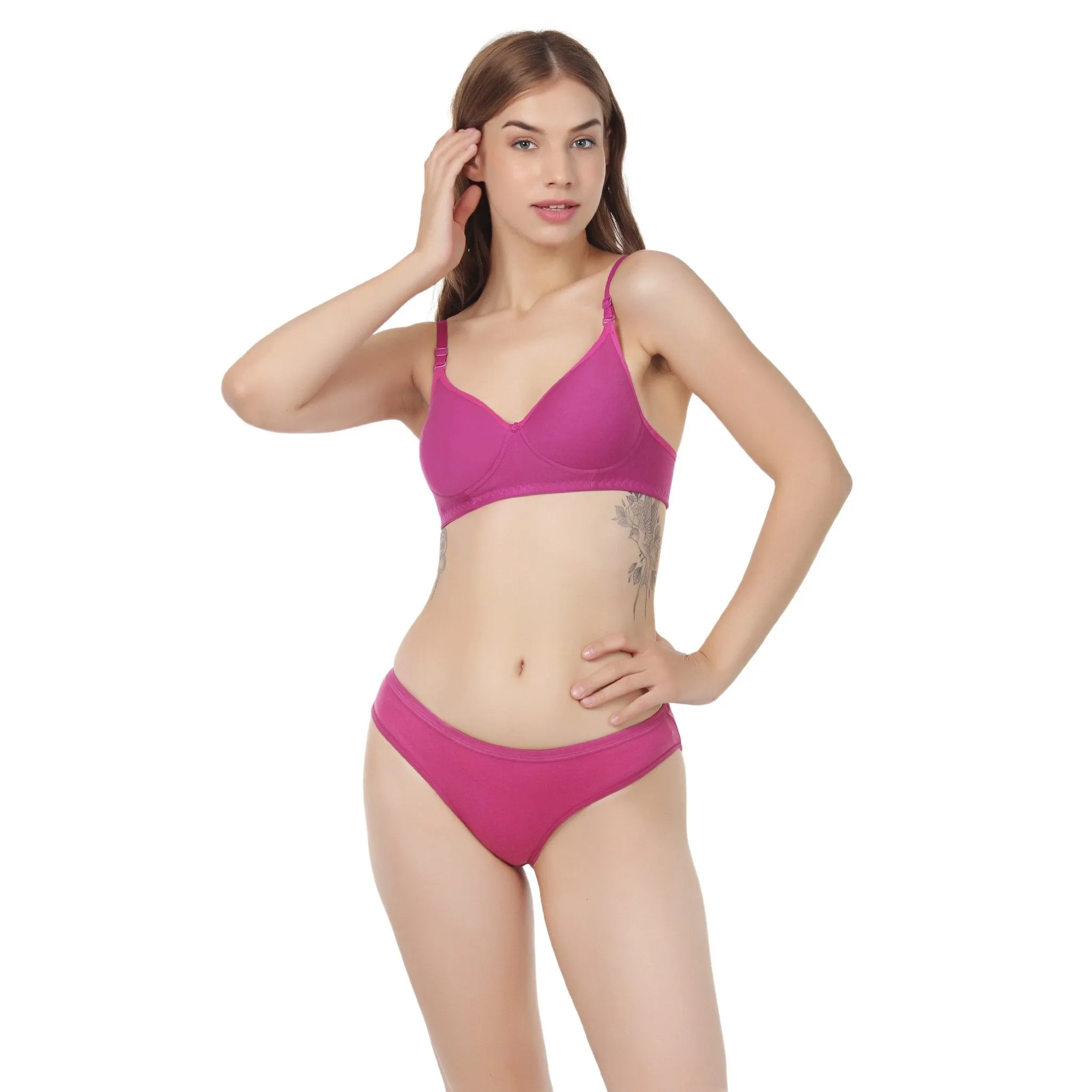 Liigne Non Padded Everyday Bra Panty Set For Women