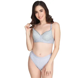 Liigne Small Flower Printed Everyday Bra Panty Set