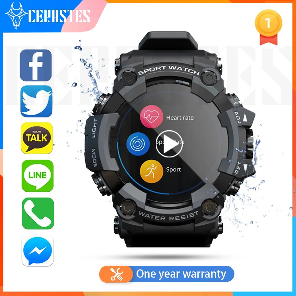 LOKMAT ATTACK Full Touch Screen Fitness Tracker Smart Watch