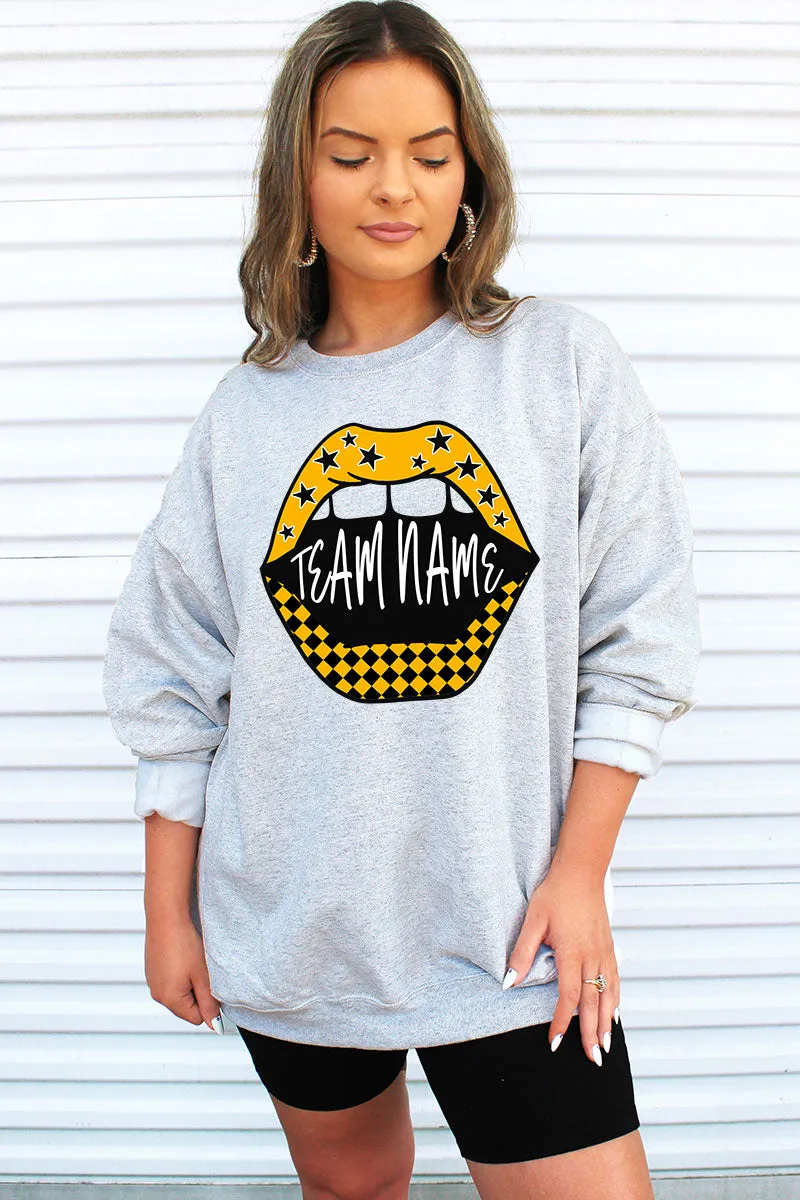 Loud Mouth Football Black And Gold Unisex NuBlend Crew Sweatshirt