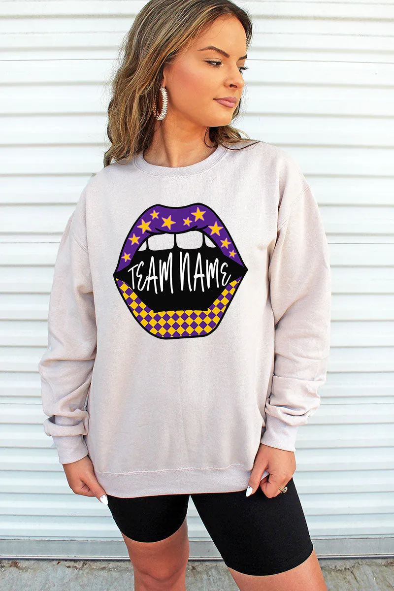 Loud Mouth Football Purple And Gold Unisex NuBlend Crew Sweatshirt