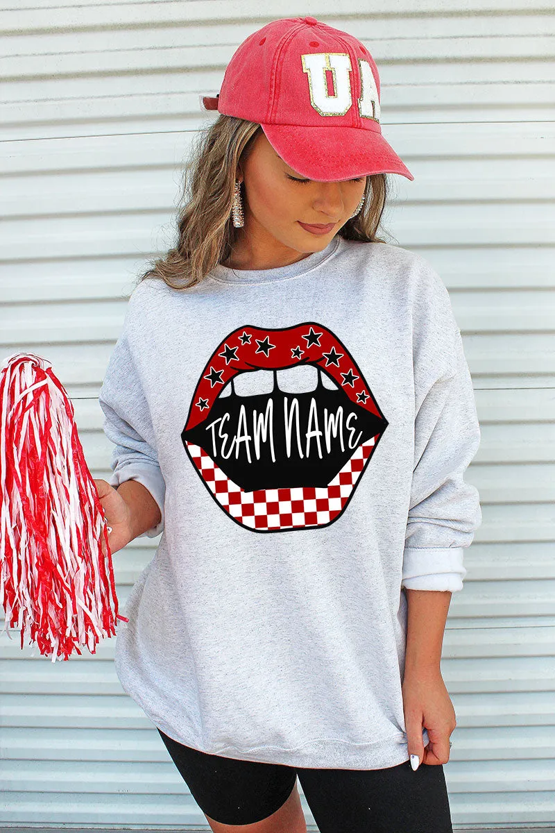 Loud Mouth Football Red And White Unisex NuBlend Crew Sweatshirt