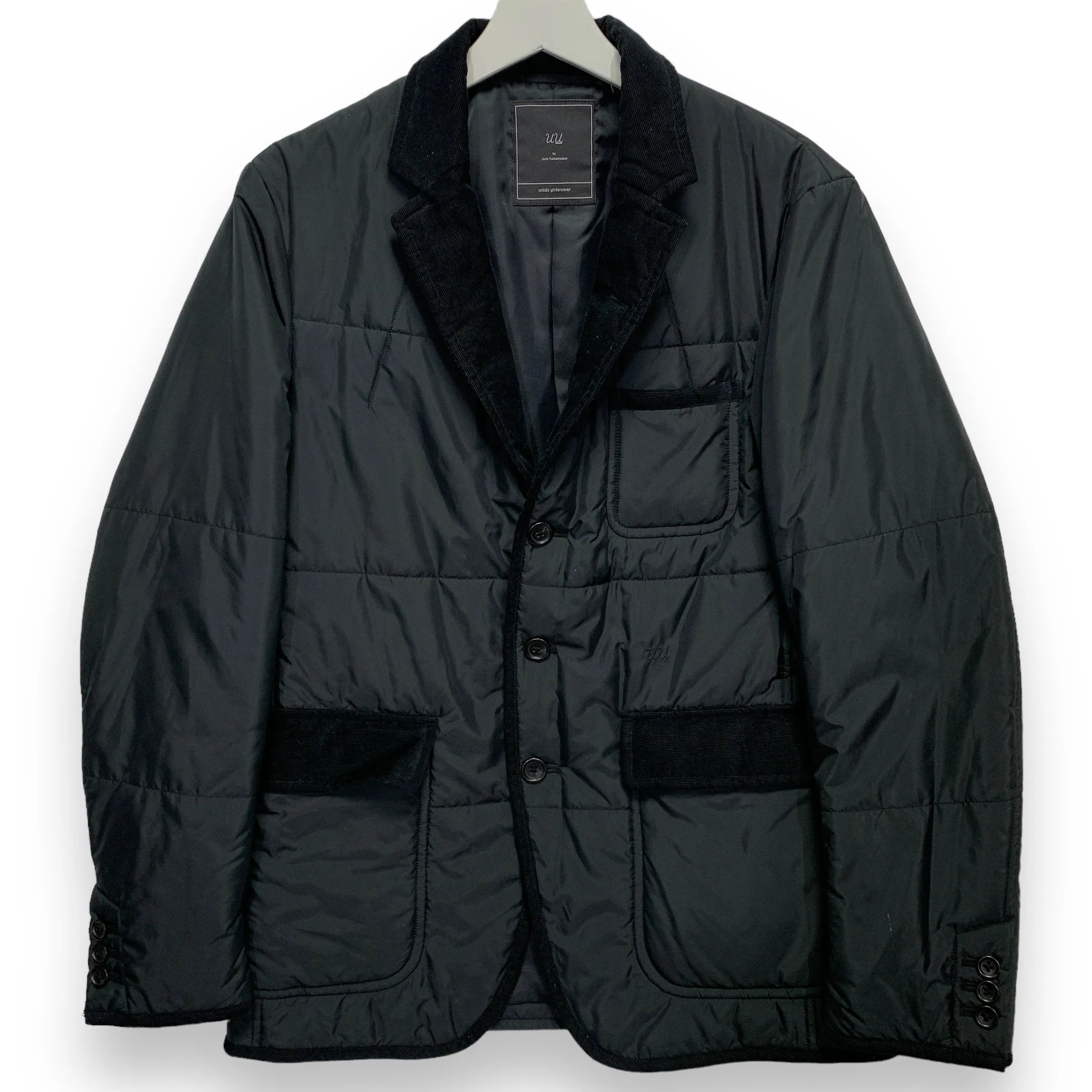 [M] Undercover Uniqlo UU Quilted Blazer Jacket Coat Black