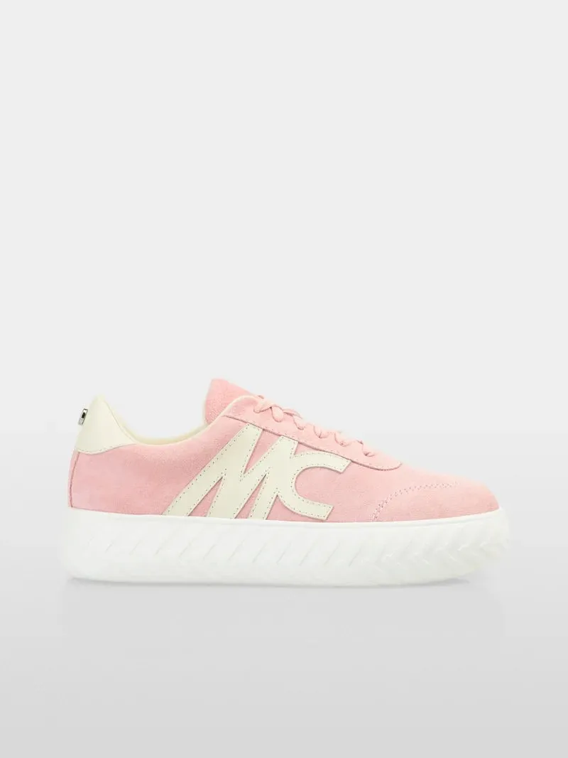 Marc Cain Pink Suede Sneakers With Thick Sole