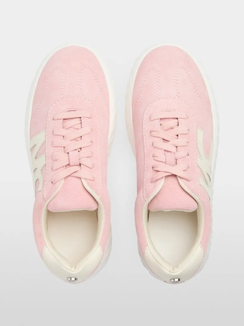 Marc Cain Pink Suede Sneakers With Thick Sole