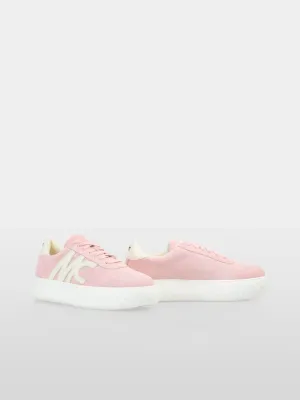 Marc Cain Pink Suede Sneakers With Thick Sole