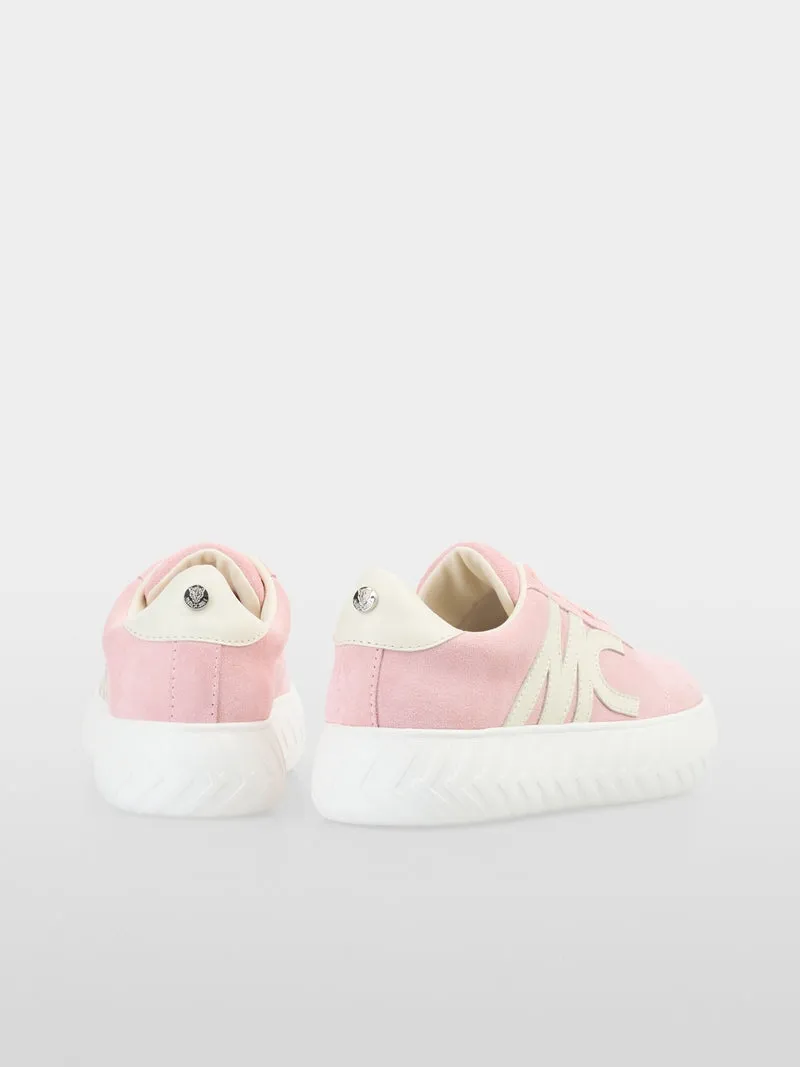 Marc Cain Pink Suede Sneakers With Thick Sole