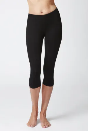 Medium Compression Waisted Cropped Leggings Black