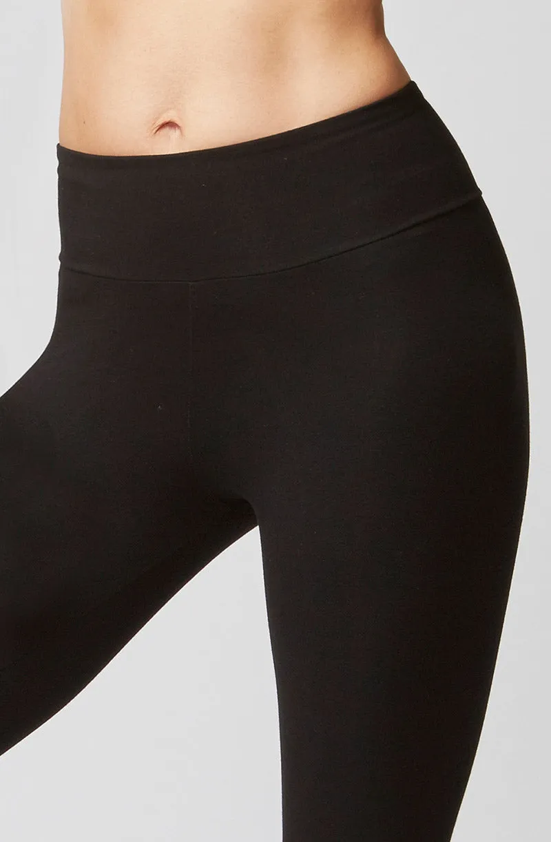 Medium Compression Waisted Cropped Leggings Black