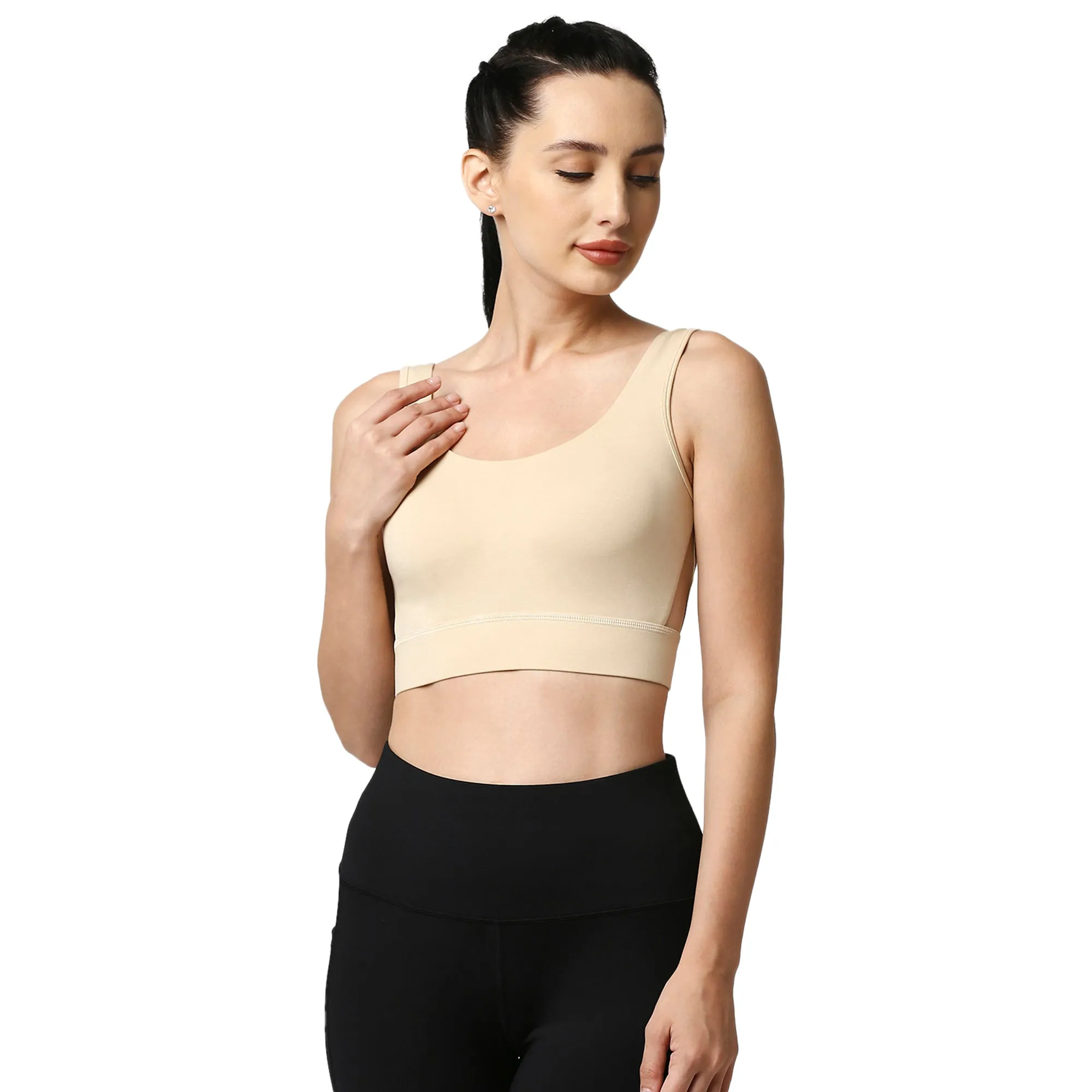 Medium Impact Non Padded Non Wired Long Line Sports Bra (Pack of 2)