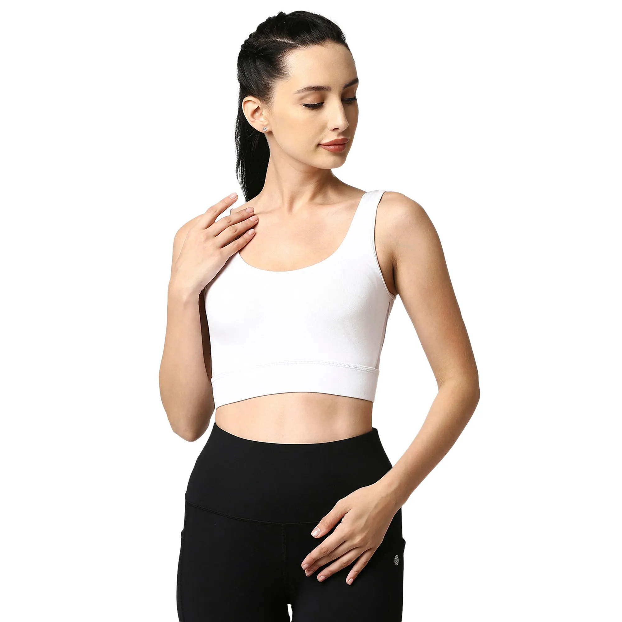 Medium Impact Non Padded Non Wired Long Line Sports Bra (Pack of 2)