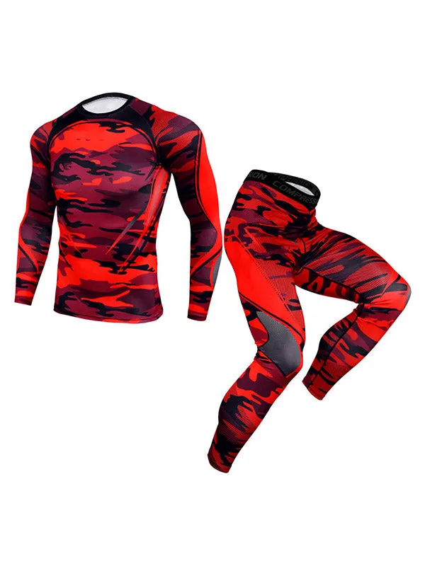 Men's Camo Stretch Tracksuit Set