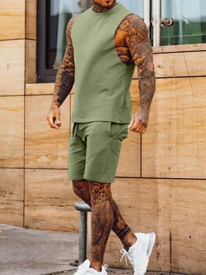Men's Cotton Blend Tank Set