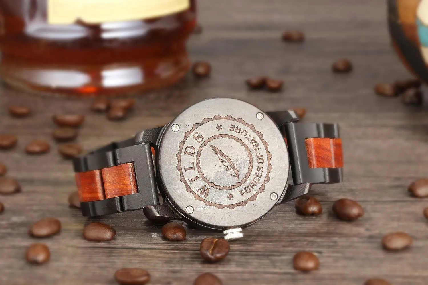 Men's Handcrafted Ebony & Rose Wood Watch