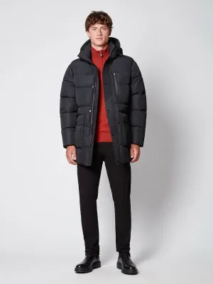 Men's Textured Ripstop Ecofill Quilted Parka with Hood