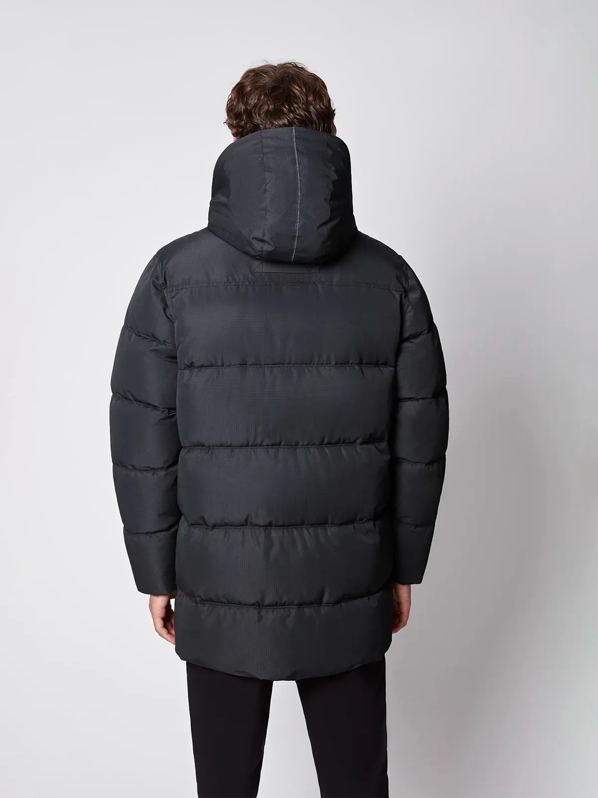 Men's Textured Ripstop Ecofill Quilted Parka with Hood