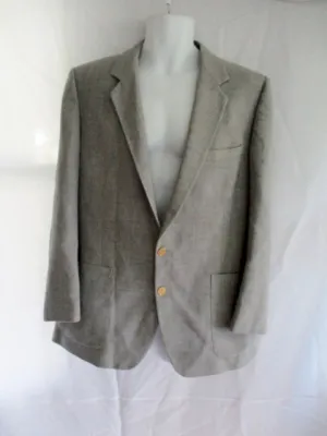 Mens Vintage GIVENCHY PARIS Blazer Sport Coat 42 GRAY 2-Button Jacket