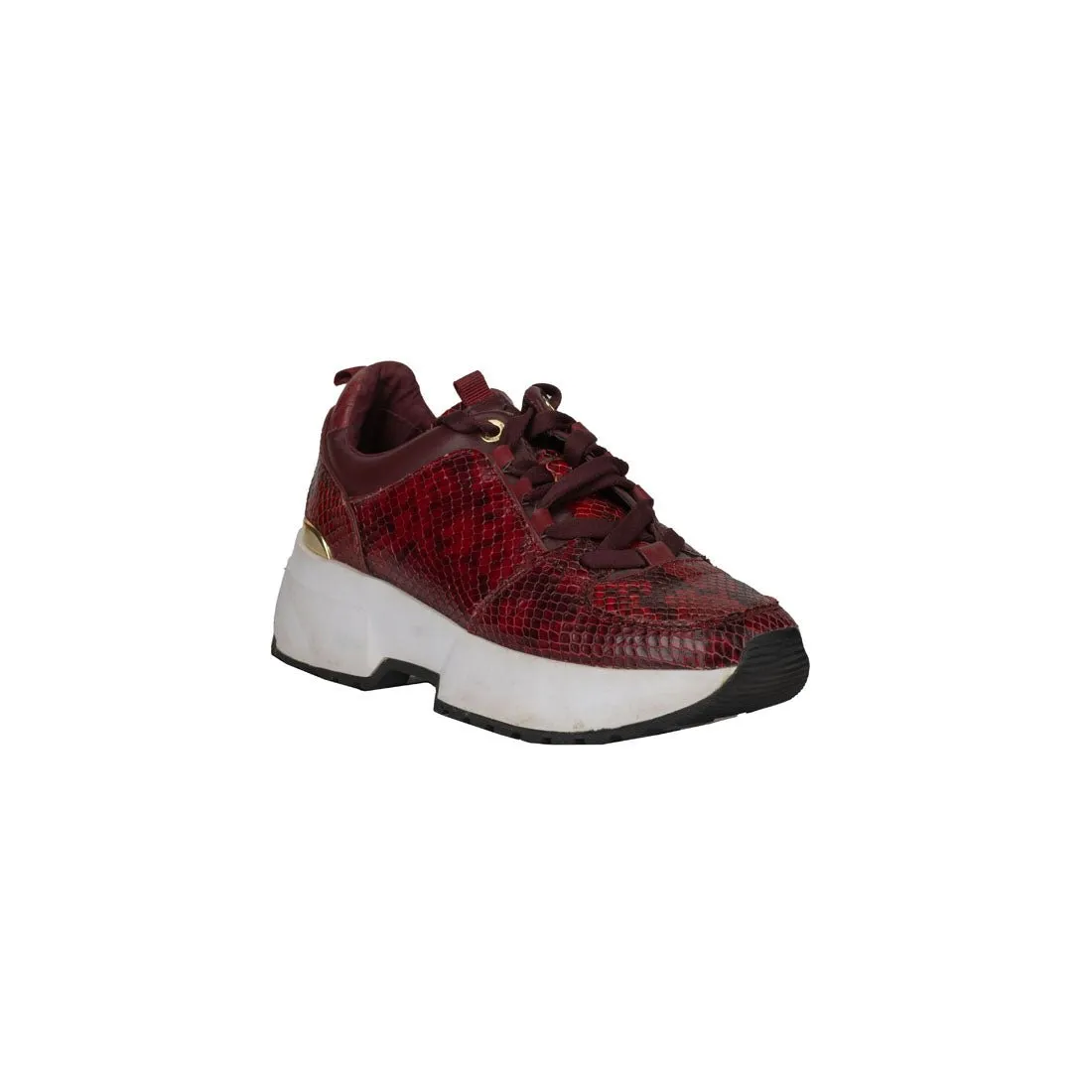 Michael Kors Cosmo Snake-Embossed Leather Trainer Shoes