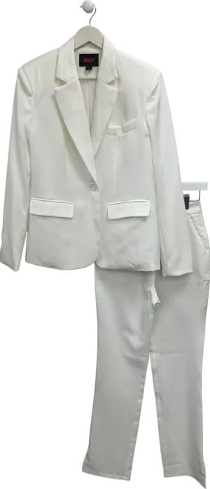 Misspap White Straight Trouser And One Button Blazer UK 8