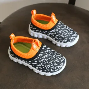New Soft Kids Shoes Candy Color Woven Fabric Air Mesh Sneakers