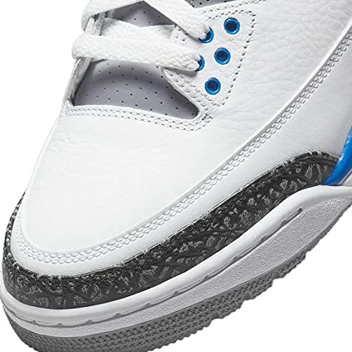 Nike Men's Air Jordan 3 Retro Racer Blue, White/Black/Cement Grey/Racer, 7