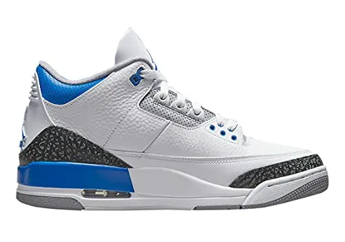 Nike Men's Air Jordan 3 Retro Racer Blue, White/Black/Cement Grey/Racer, 7