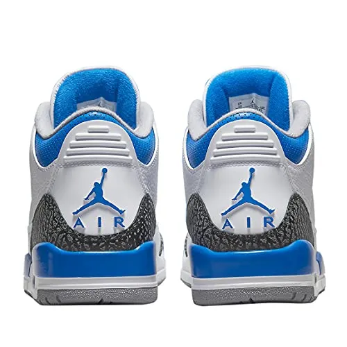 Nike Men's Air Jordan 3 Retro Racer Blue, White/Black/Cement Grey/Racer, 7