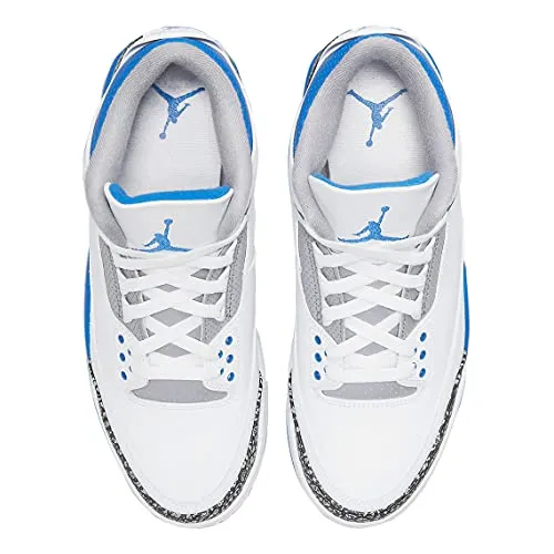 Nike Men's Air Jordan 3 Retro Racer Blue, White/Black/Cement Grey/Racer, 7