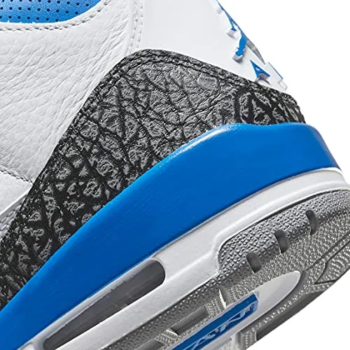 Nike Men's Air Jordan 3 Retro Racer Blue, White/Black/Cement Grey/Racer, 7