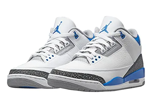Nike Men's Air Jordan 3 Retro Racer Blue, White/Black/Cement Grey/Racer, 7