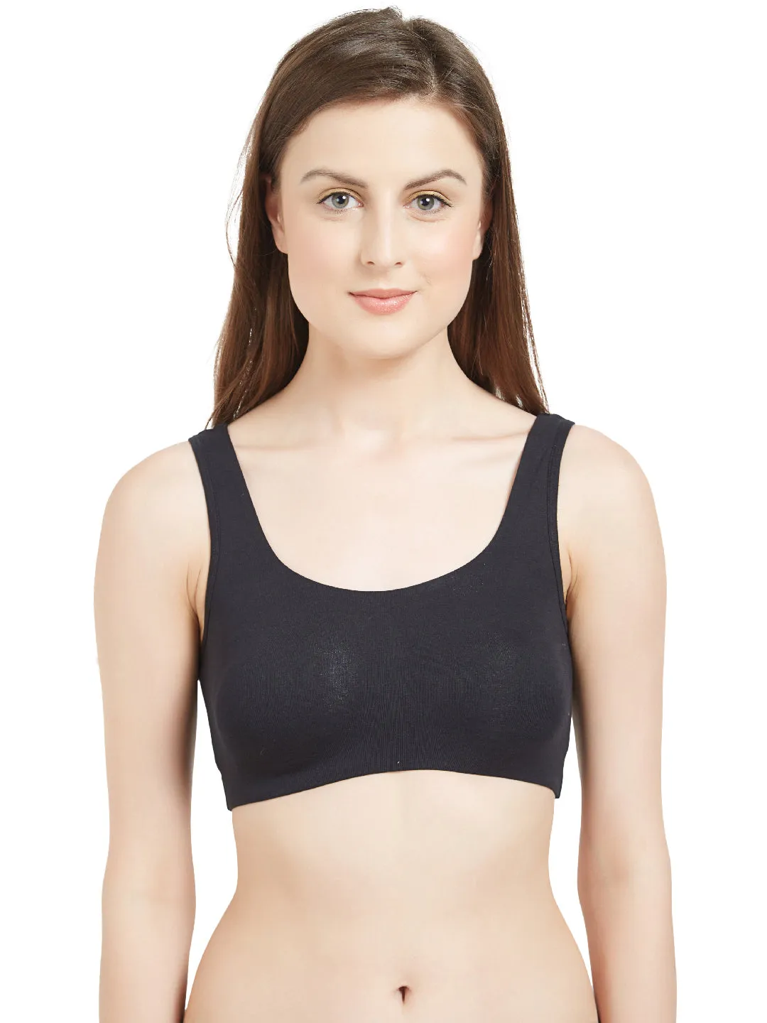 Non Wired Non Padded Full Coverage Low Impact Slip on Sports Bra (Pack of 2)