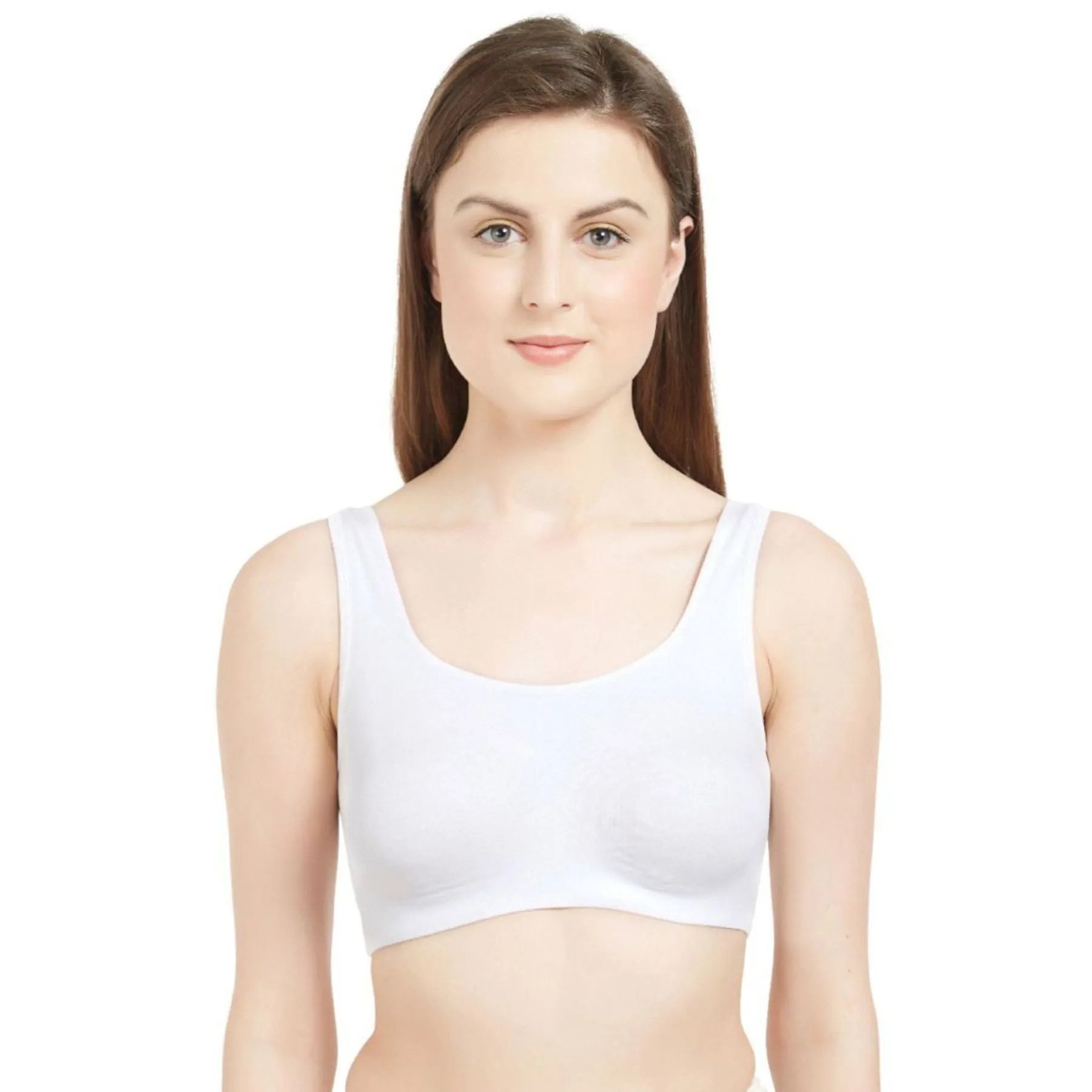 Non Wired Non Padded Full Coverage Low Impact Slip on Sports Bra (Pack of 2)