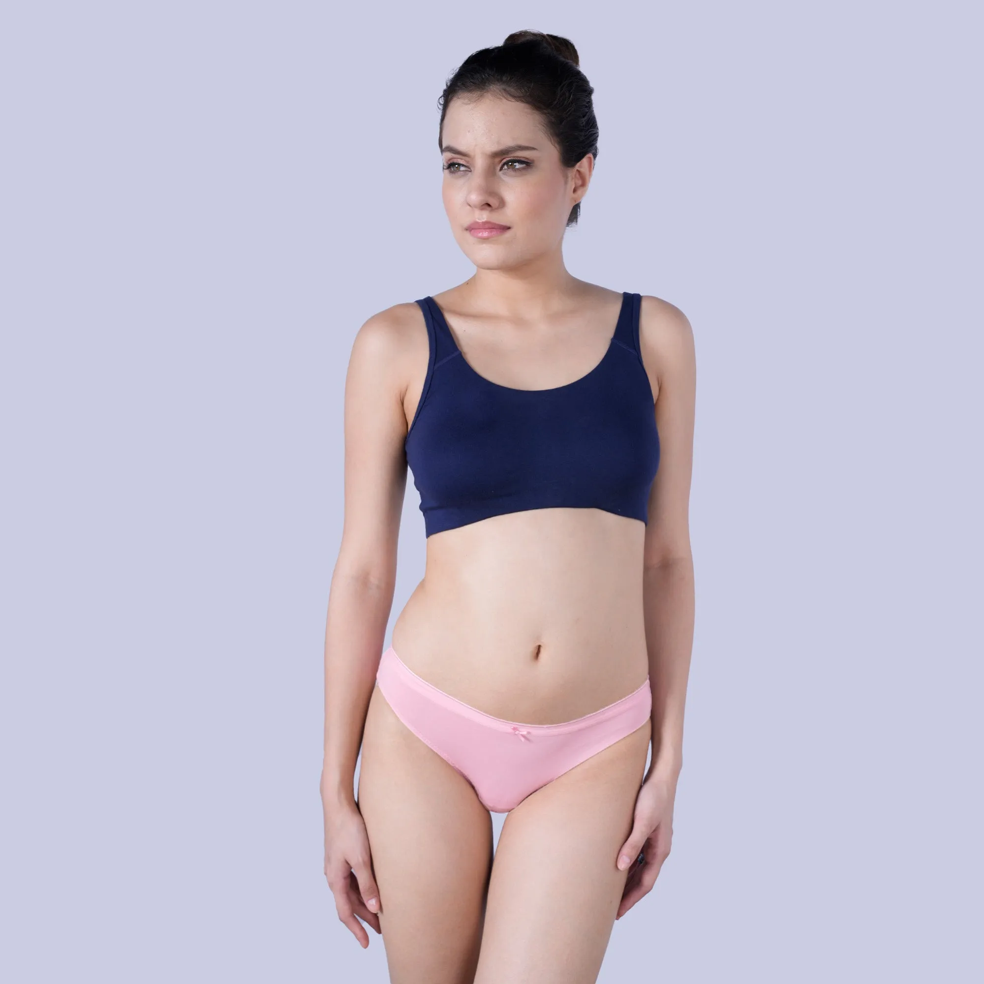 Non Wired Non Padded Full Coverage Low Impact Slip on Sports Bra