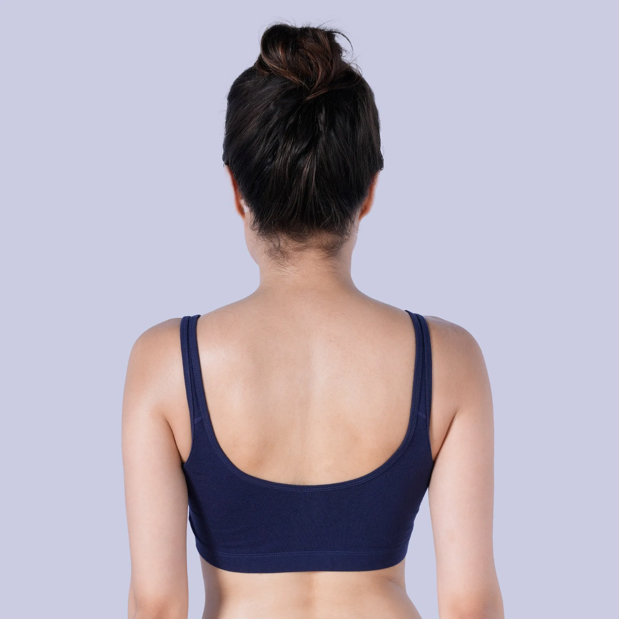 Non Wired Non Padded Full Coverage Low Impact Slip on Sports Bra