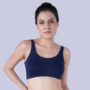 Non Wired Non Padded Full Coverage Low Impact Slip on Sports Bra