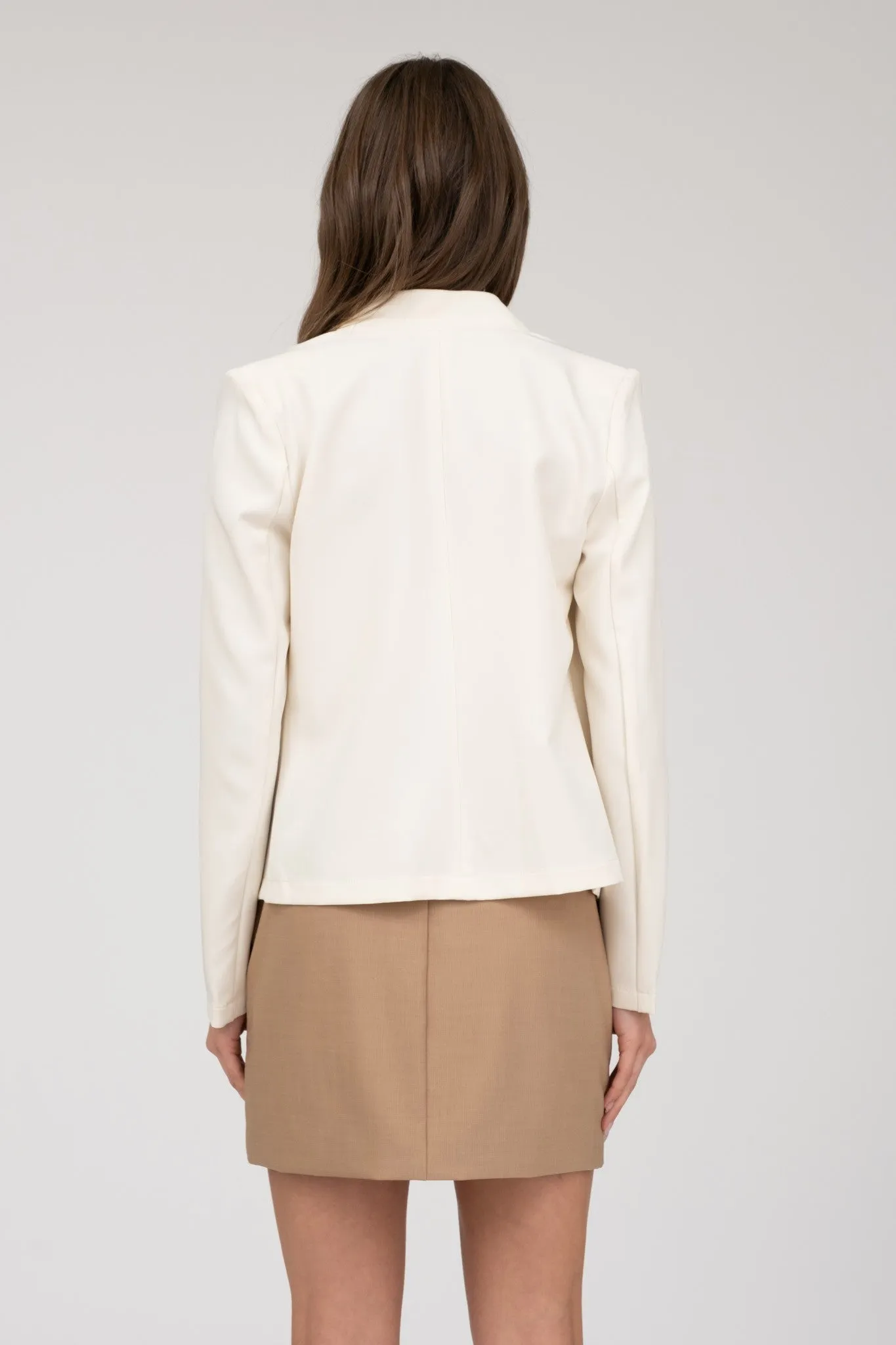 Notch Collar Long Sleeve Blazer CR2314