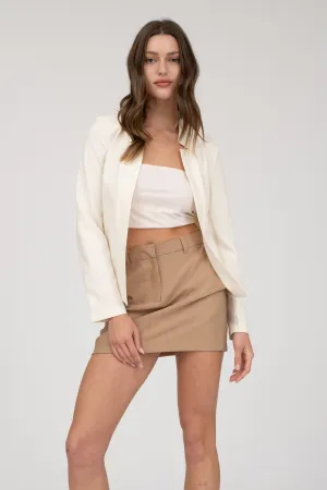 Notch Collar Long Sleeve Blazer CR2314
