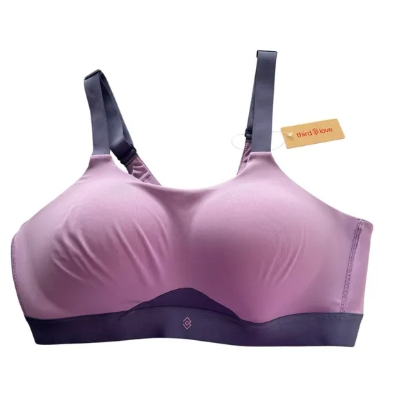 NWT ThirdLove Kinetic Adjustable Sports Bra 42C Lilac Blush High Impact Spandex