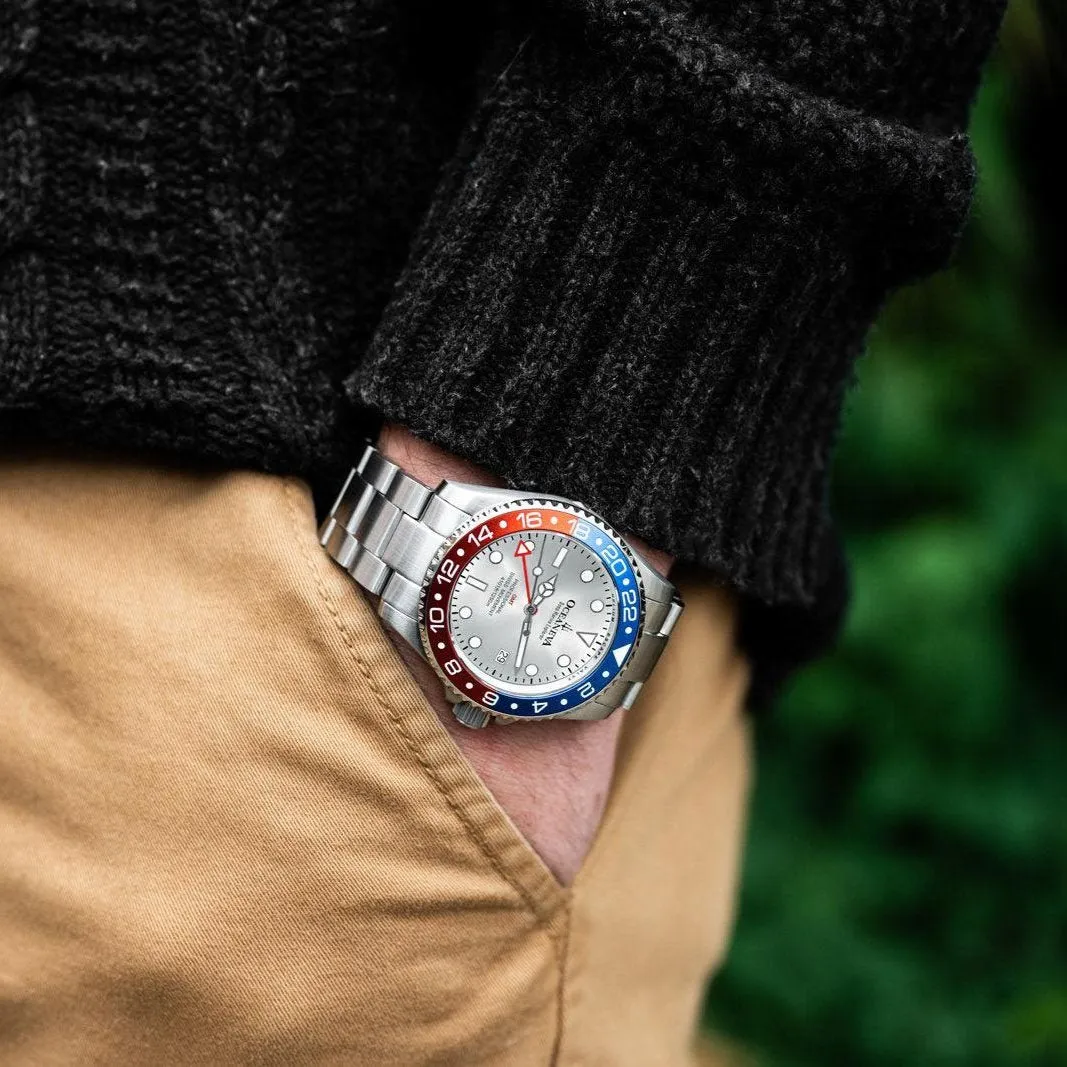 Oceaneva Deep Marine Explorer GMT 1250M Pro Diver Blue Red