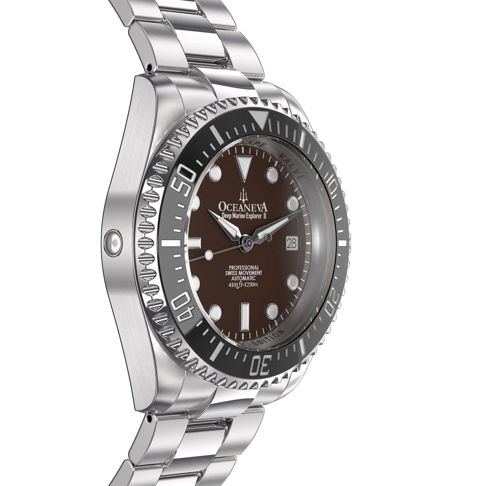 Oceaneva Deep Marine Explorer II Automatic 1250M Pro Diver Black Brown Limited Edition