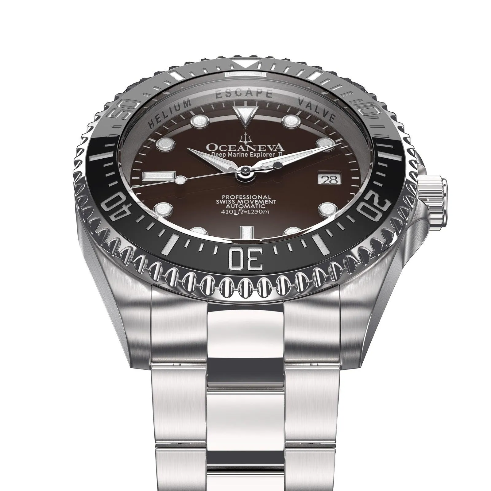 Oceaneva Deep Marine Explorer II Automatic 1250M Pro Diver Black Brown Limited Edition