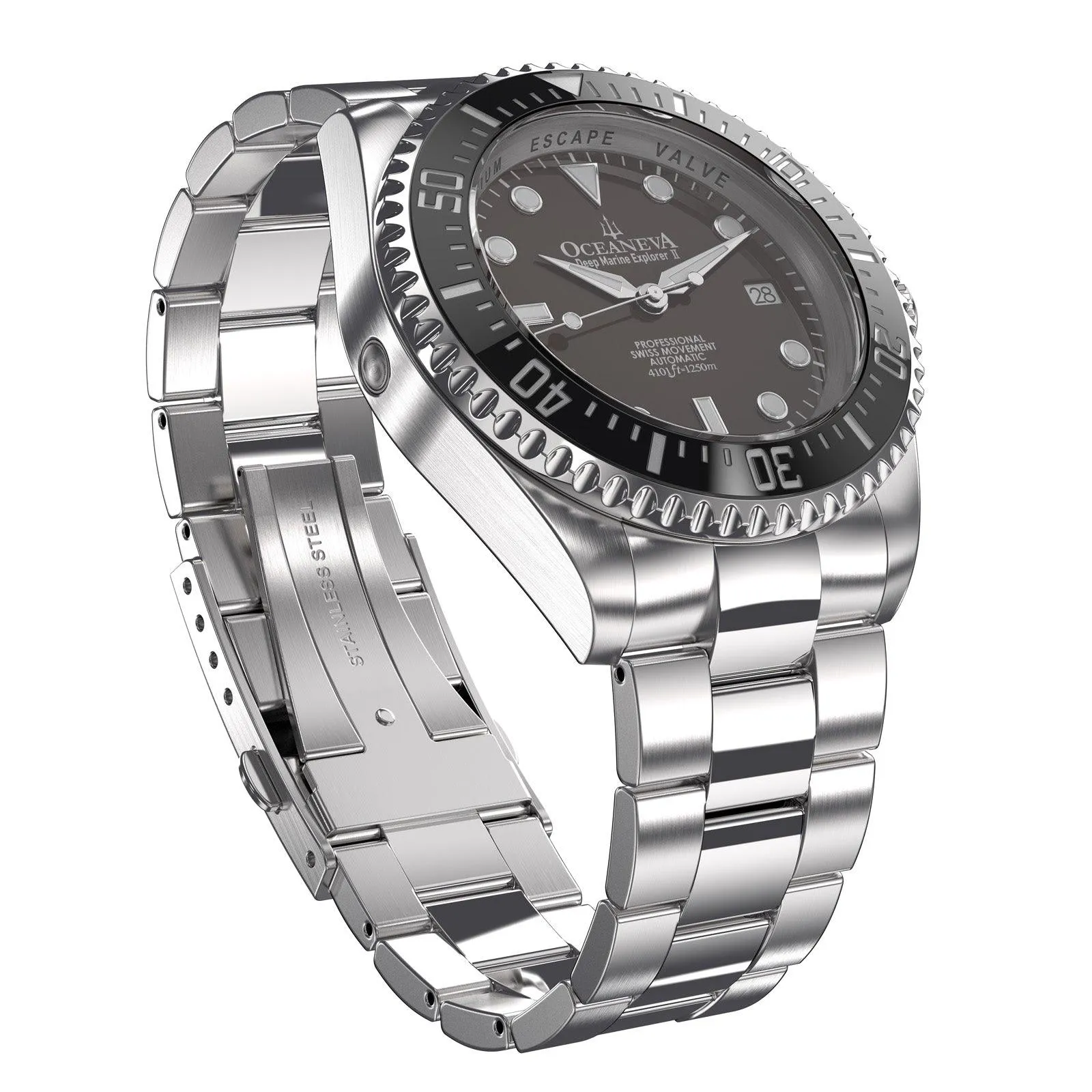 Oceaneva Deep Marine Explorer II Automatic 1250M Pro Diver Black Brown Limited Edition