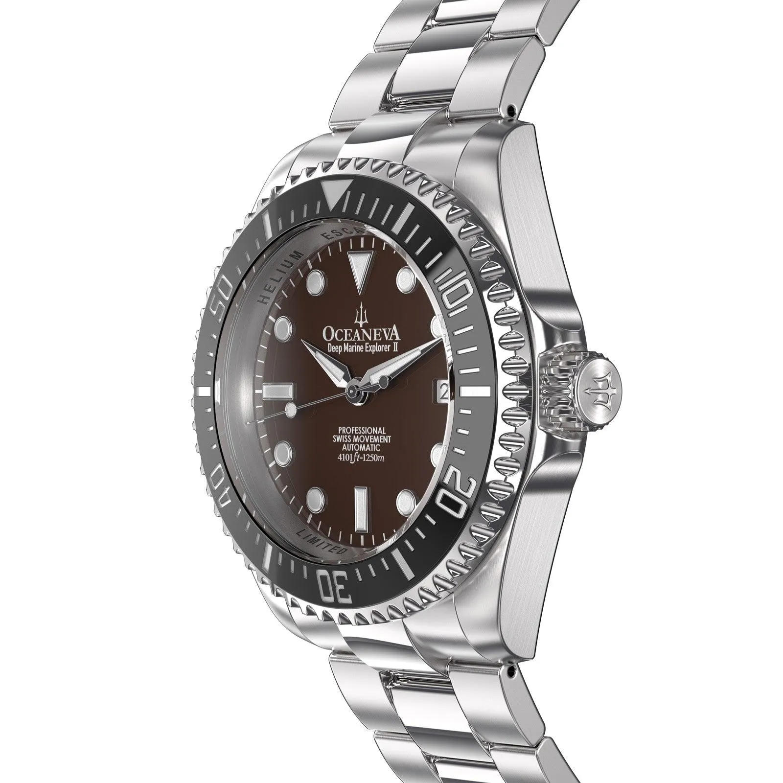 Oceaneva Deep Marine Explorer II Automatic 1250M Pro Diver Black Brown Limited Edition